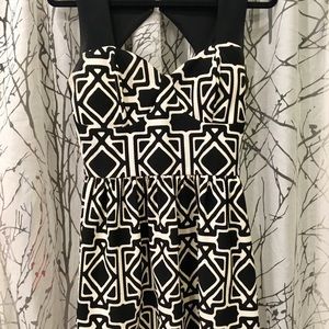 Black and white mod geometric dress